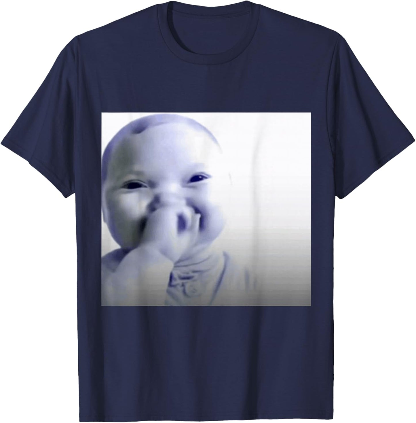 AI Baby Laughing Meme Say You Swear Baby Funny AI Baby T-Shirt - T-Shirt | Navy