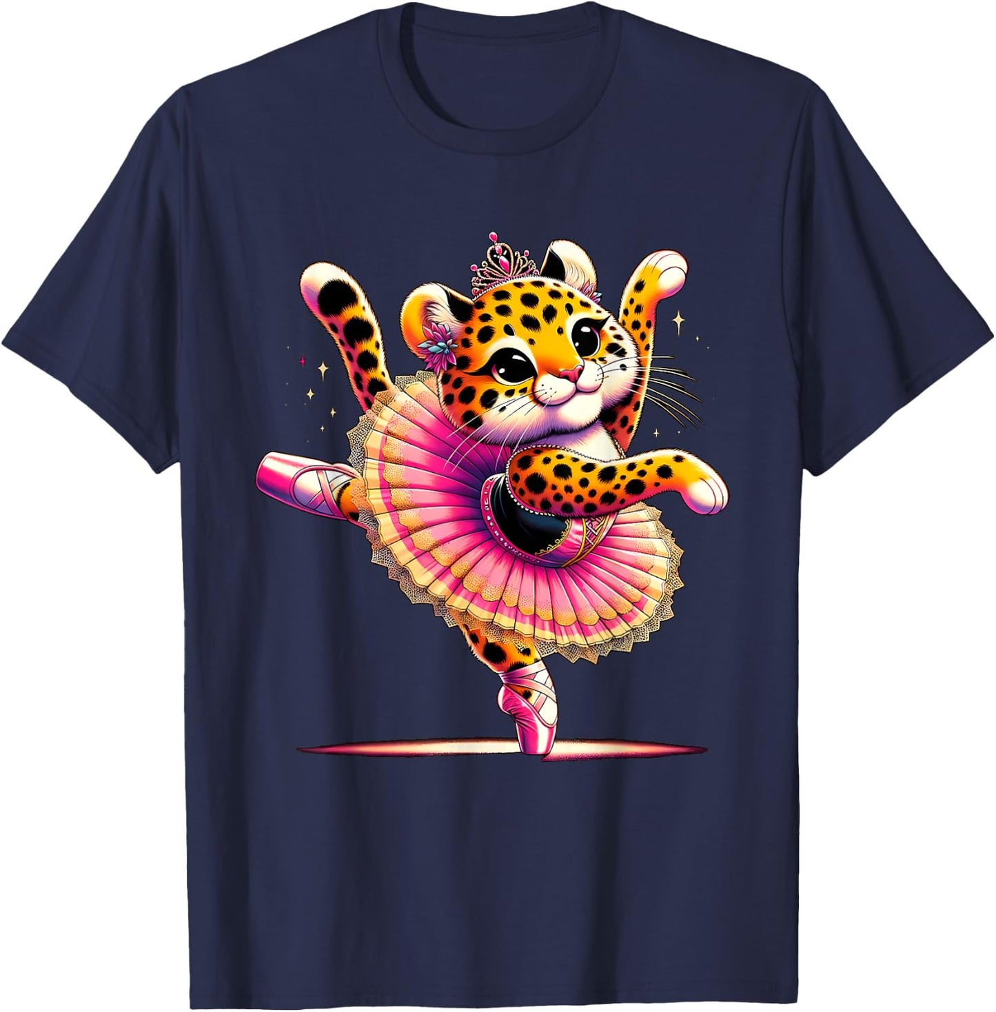 Ballerina Leopard Dancing T-Shirt - T-Shirt | Navy