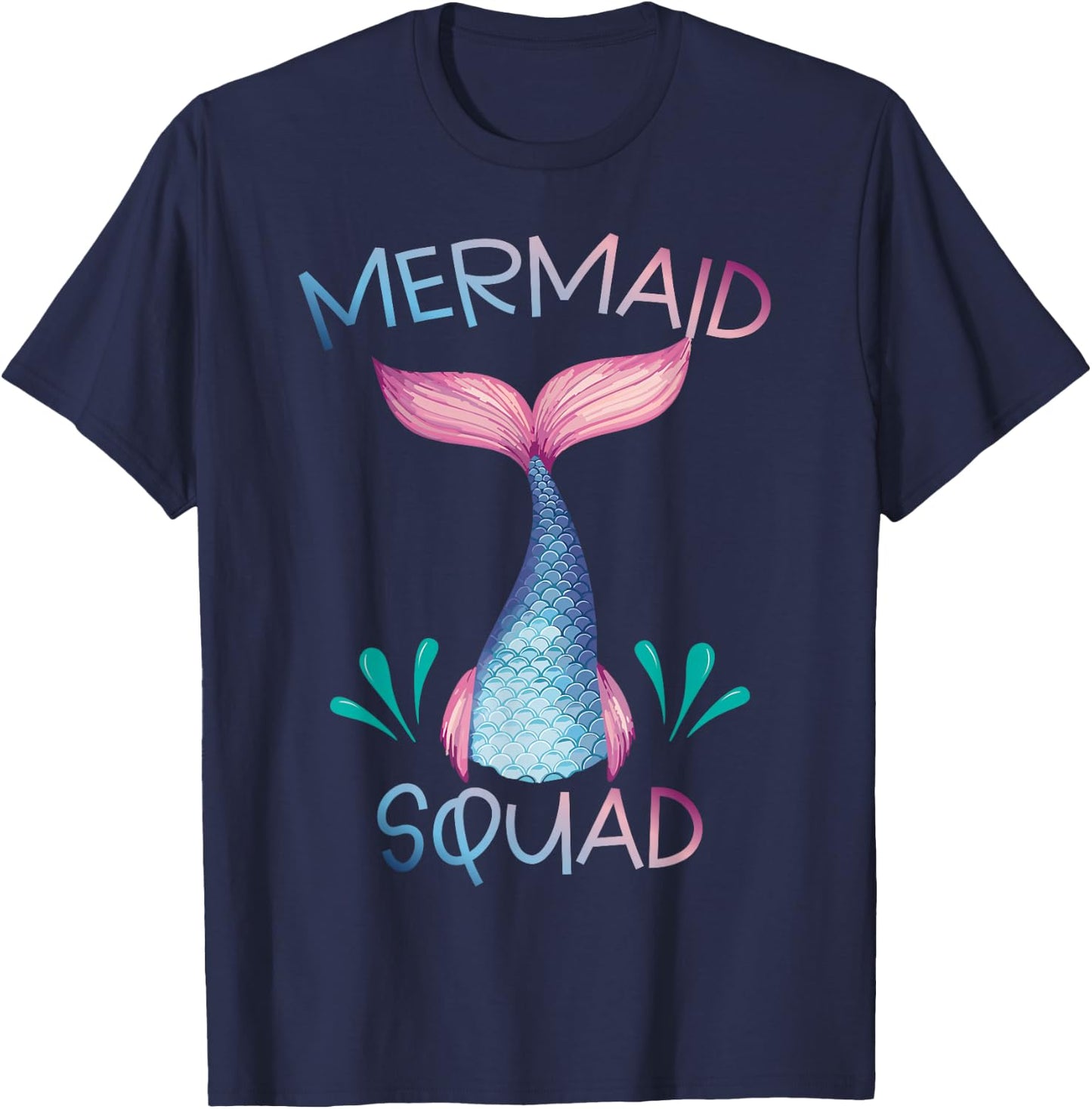 Cute Mermaid Squad Birthday Party Mermaid Lover T-Shirt - T-Shirt | Navy