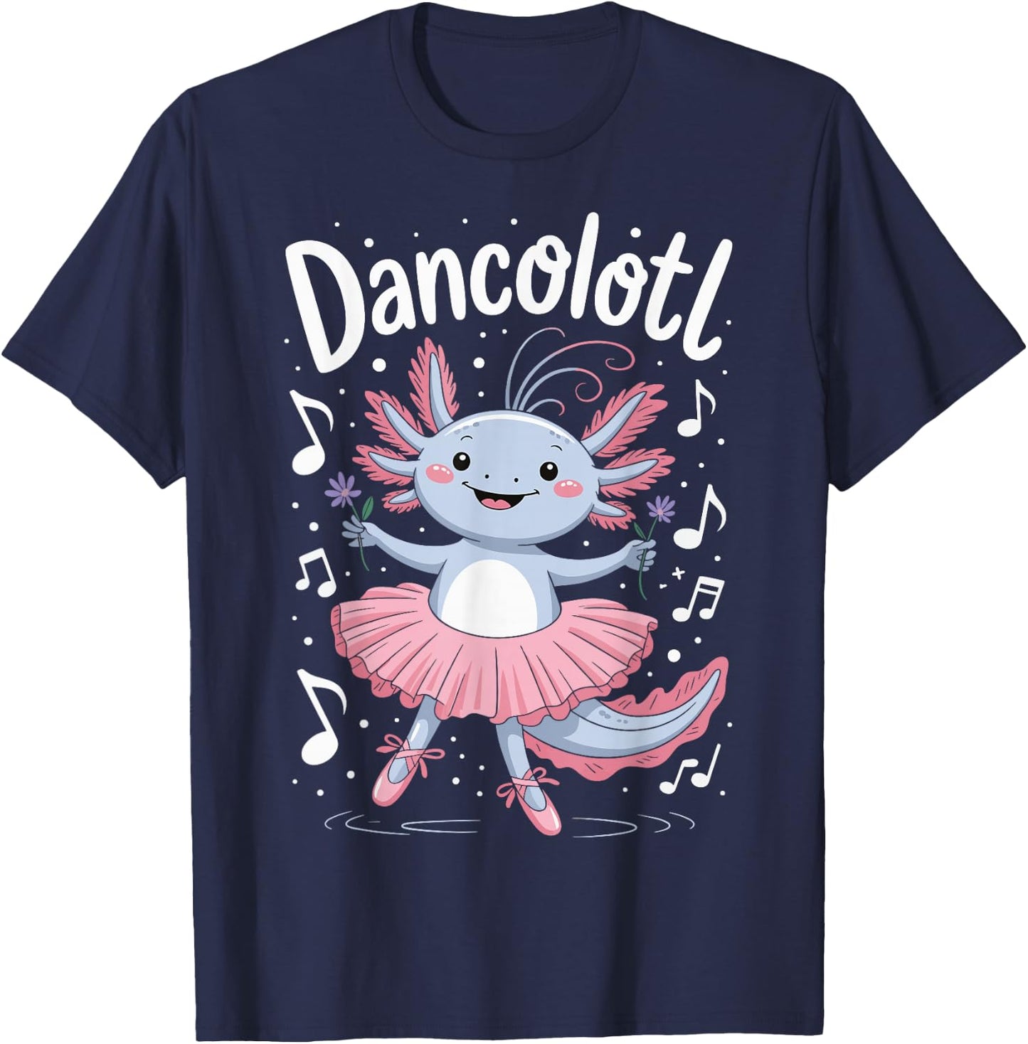 Dancolotl Axolotl Dancing T-Shirt - T-Shirt | Navy