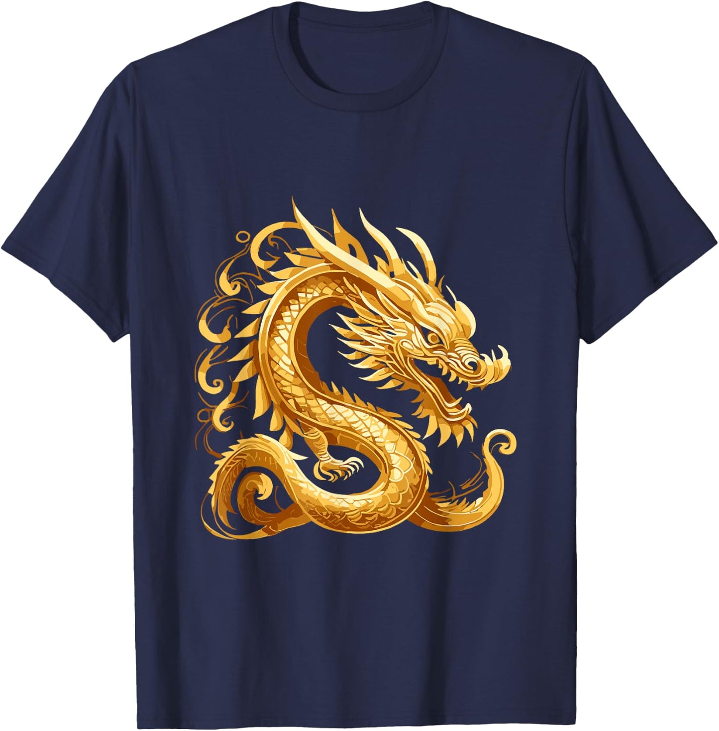 Chinese New Year Red Dragon Gold Zodiac Spring Festival Luna T-Shirt - T-Shirt | Navy