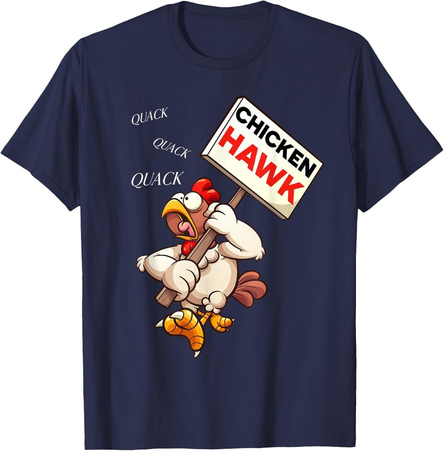 Chicken Hawk Funny Cartoon Design for Humor Lovers T-Shirt - T-Shirt | Navy