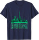 Dubai Burj Khalifa Souvenir United Arab Emirates Skyline UAE , Black, S T-Shirt - T-Shirt | Navy