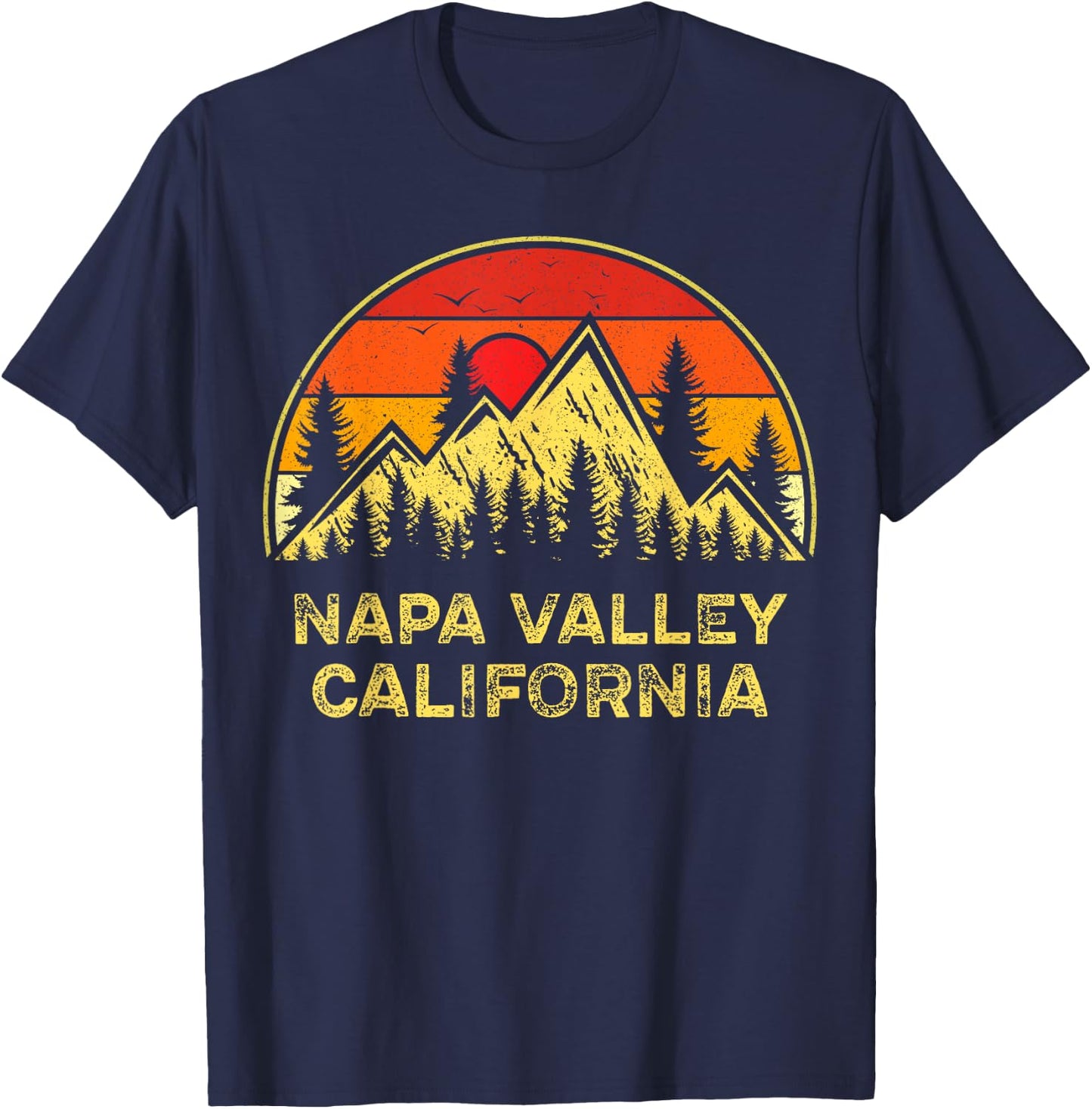 Vintage Napa Valley California CA Mountains Hiking Souvenir T-Shirt - T-Shirt | Navy