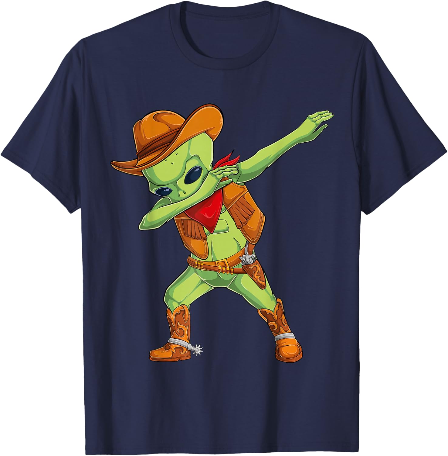 Dabbing alien cowboy costume Halloween kids UFO cosplay men T-Shirt - T-Shirt | Navy