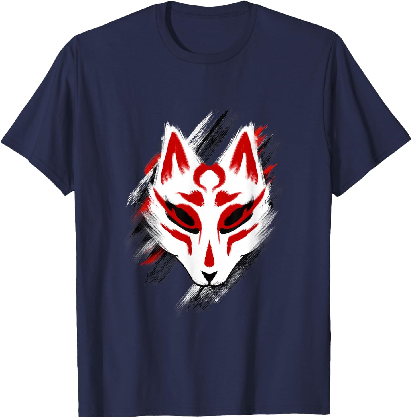 yokai shirt Kitsune mask traditional japanese art t shirt T-Shirt - T-Shirt | Navy