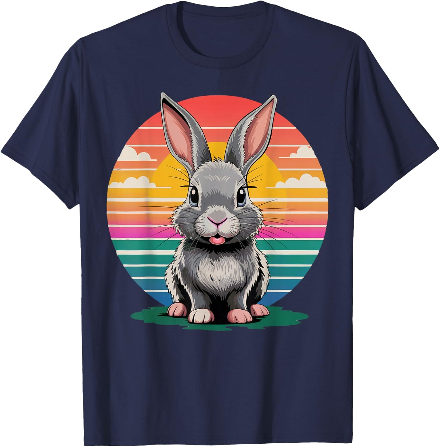 Retro Bunny Rabbit Vintage Nature Lover Gifts Women T-Shirt - T-Shirt | Navy