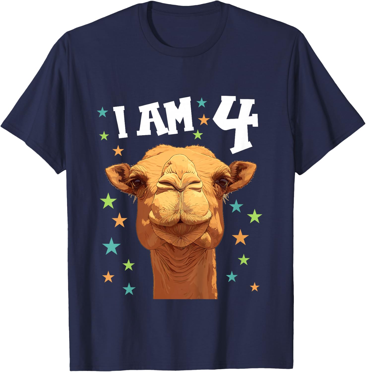Kids 4 Years old 4 birthday Camels Boy Girl Camel T-Shirt - T-Shirt | Navy