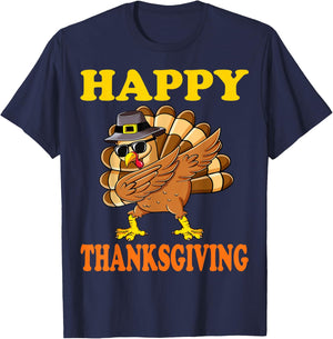 Happy Thanksgiving Funny Turkey Family Dinner Thanksgiving T-Shirt - T-Shirt | Navy