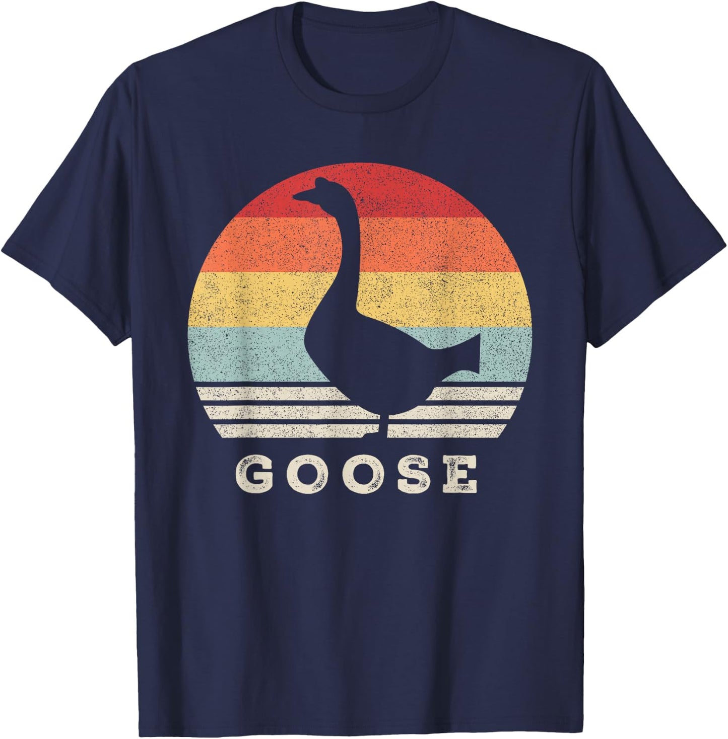 Retro Goose Shirt Funny Animal Lover Gift Vintage T-Shirt - T-Shirt | Navy