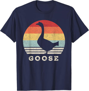 Retro Goose Shirt Funny Animal Lover Gift Vintage T-Shirt - T-Shirt | Navy