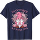 In October We Wear Pink Ribbon Gnome Fall Halloween T-Shirt - T-Shirt | Navy