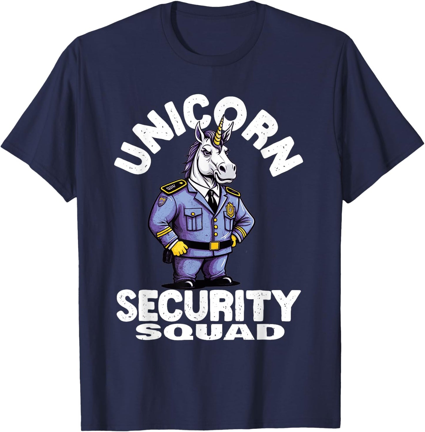 Men and Boys Unicorn Security Squad Protecting the Magic T-Shirt - T-Shirt | Navy