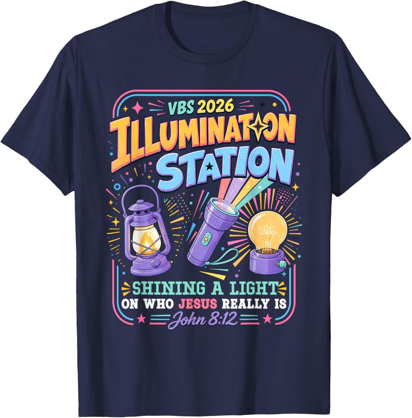 VBS Crew 2026 Illumination Station Vacation Bible School T-Shirt - T-Shirt | Navy