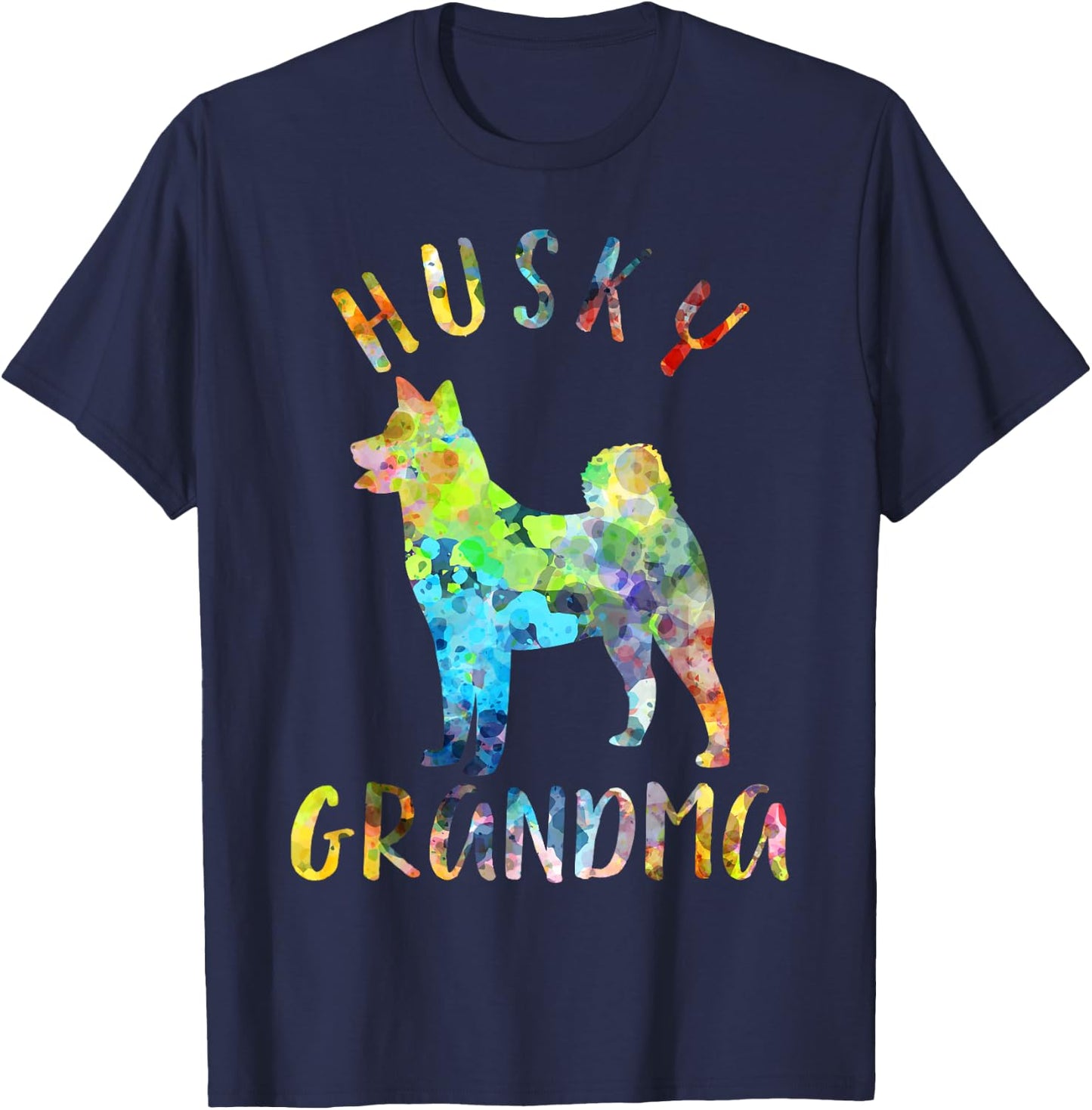 Husky Grandma Funny Siberian Husky Owner T-Shirt - T-Shirt | Navy