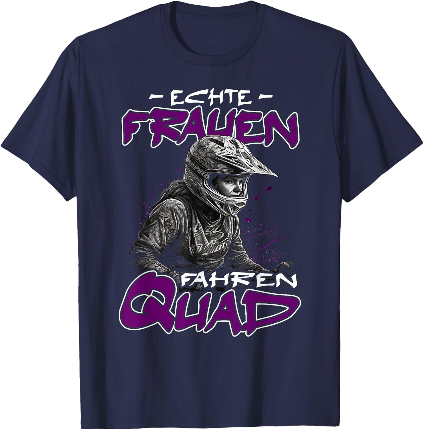 Quad Driver | Real Women Driving Qaud , black T-Shirt - T-Shirt | Navy