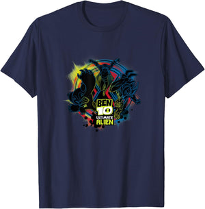 Ben 10 Ultimate Alien: Cosmic Destruction Alien Silhouettes T-Shirt - T-Shirt | Navy