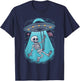 Skeleton Alien UFO Beam Swing Boys Girts Halloween Graphic T-Shirt - T-Shirt | Navy