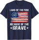 Land of The Free Because of The Brave 1776 4th of July Men T-Shirt - T-Shirt | Navy