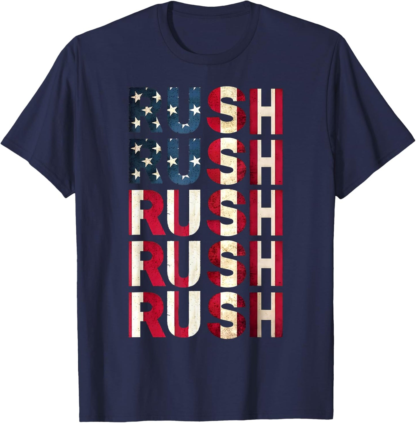 Rush Name Vintage US Flag Hearts Gifts for Kids T-Shirt - T-Shirt | Navy