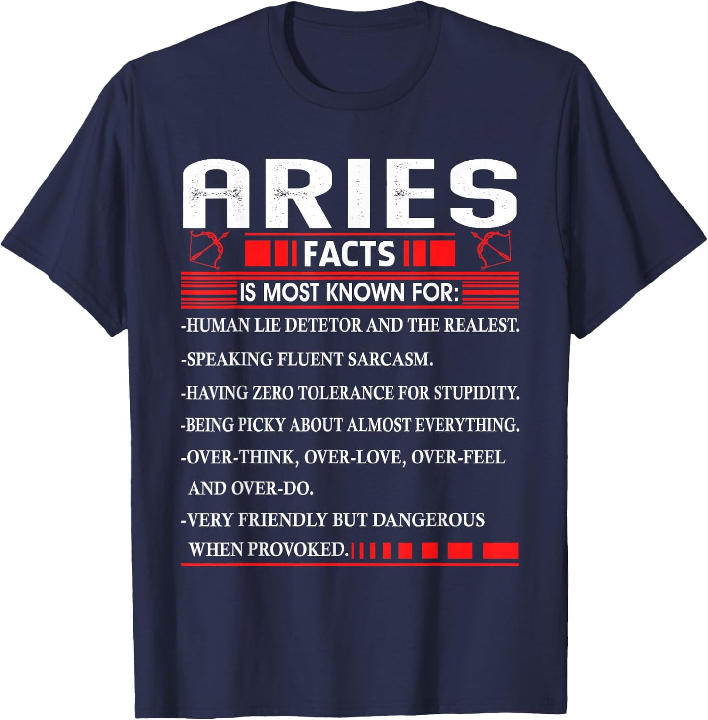 Aries Zodiac Birthday Aries Facts Gift Funny Small T-Shirt - T-Shirt | Navy