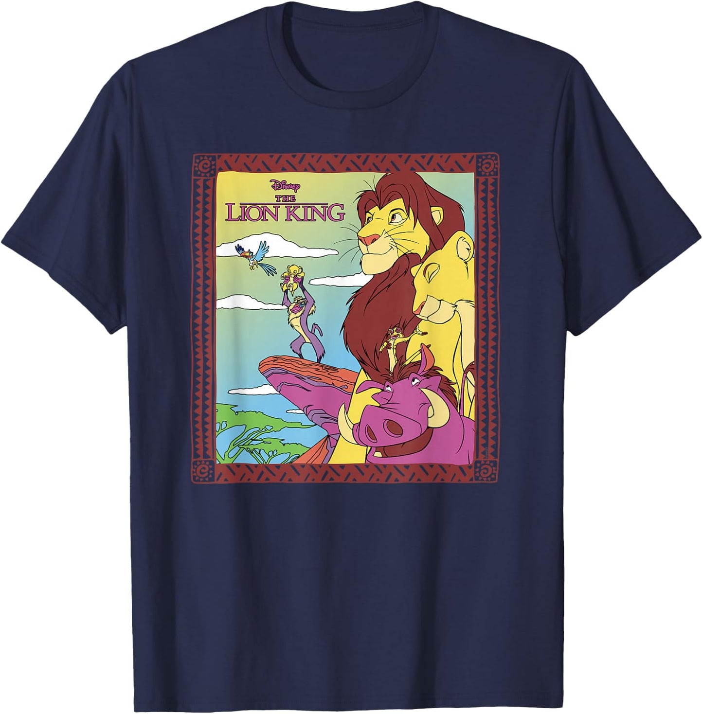 Disney The Lion King 30th Anniversary Family Retro Colours T-Shirt - T-Shirt | Navy
