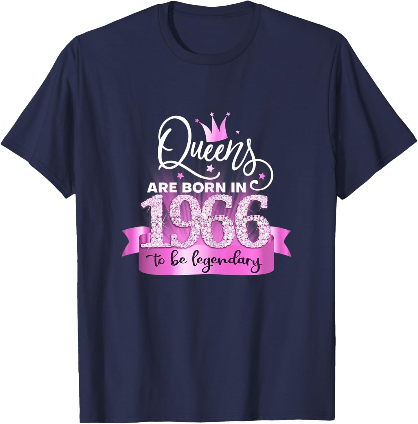 Born In 1966 I Elegant Pink Black Party Outfit & Accessory T-Shirt - T-Shirt | Navy
