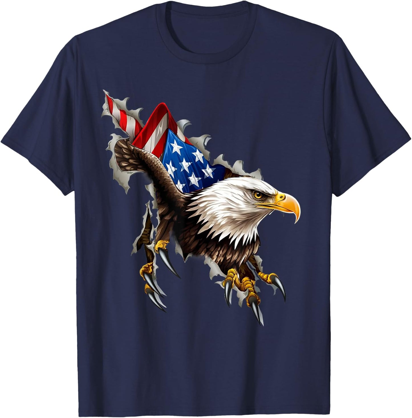 American Bald Eagle USA Flag Shirts 4th of July USA Eagle , black T-Shirt - T-Shirt | Navy