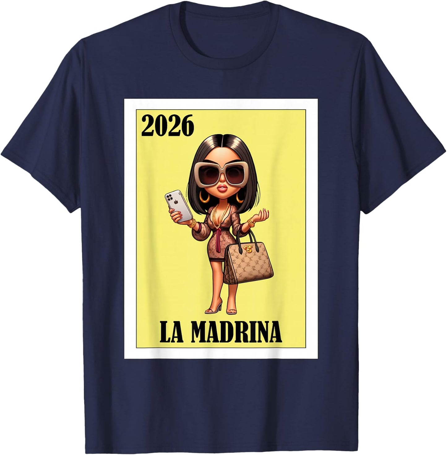 La Madrina 2026 Promoted to Godmother T-Shirt - T-Shirt | Navy