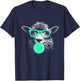 Sheep Funny Sunglasses Chewing Gum Fun cool shaggy green T-Shirt - T-Shirt | Navy