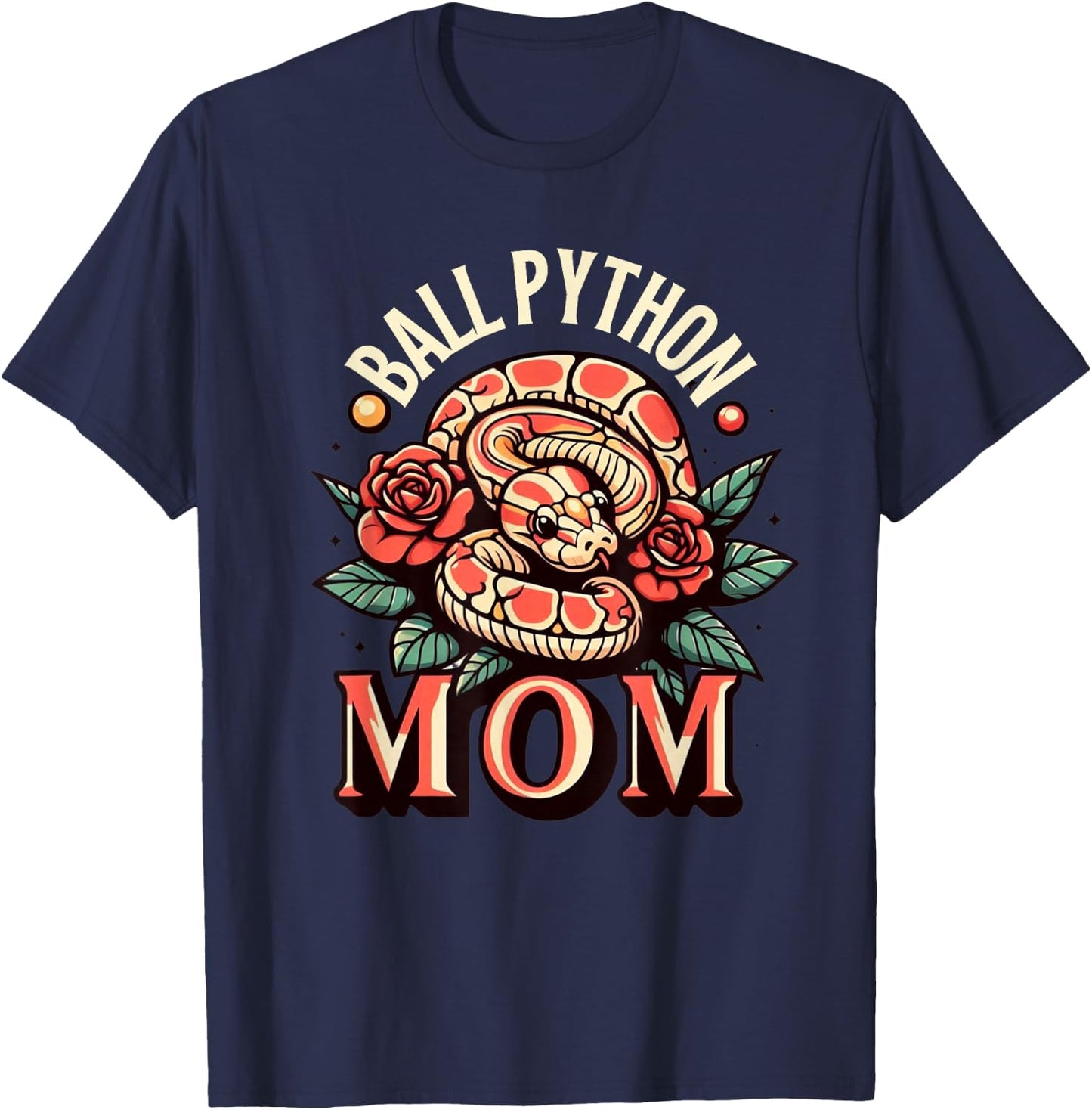 Ball Python Mom Shirt Snake Reptile Herpetology Ball Python T-Shirt - T-Shirt | Navy