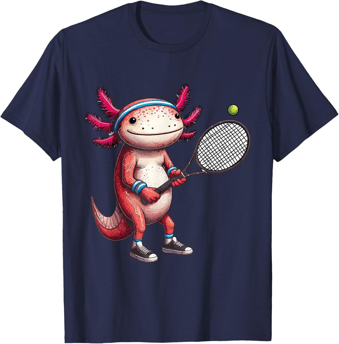 Axolotl Tennis Club Animals Sport Tournament Players T-Shirt - T-Shirt | Navy
