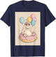 Funny Birthday Party Hippo Teen Boys Girls T-Shirt - T-Shirt | Navy