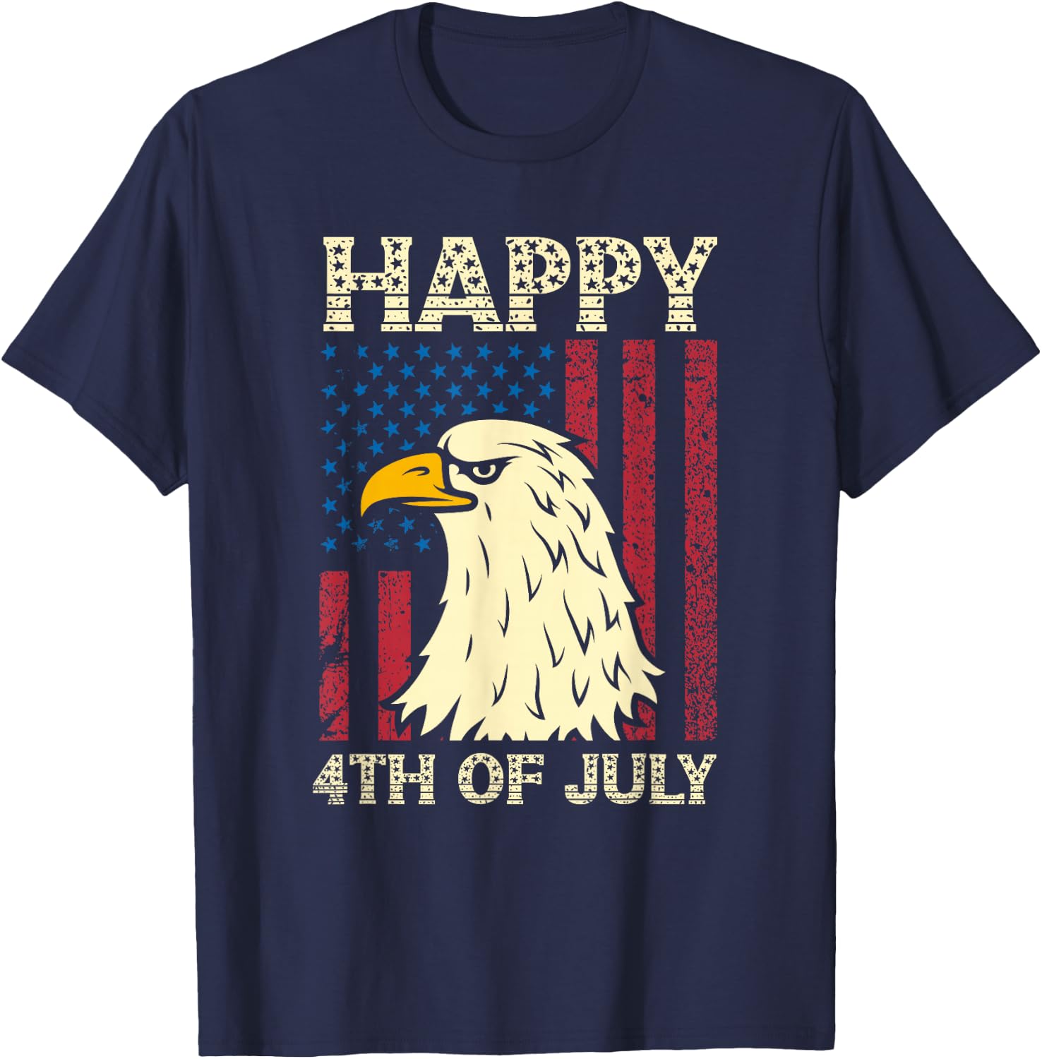 4th of July Independence Day American Flag T-Shirt - T-Shirt | Navy
