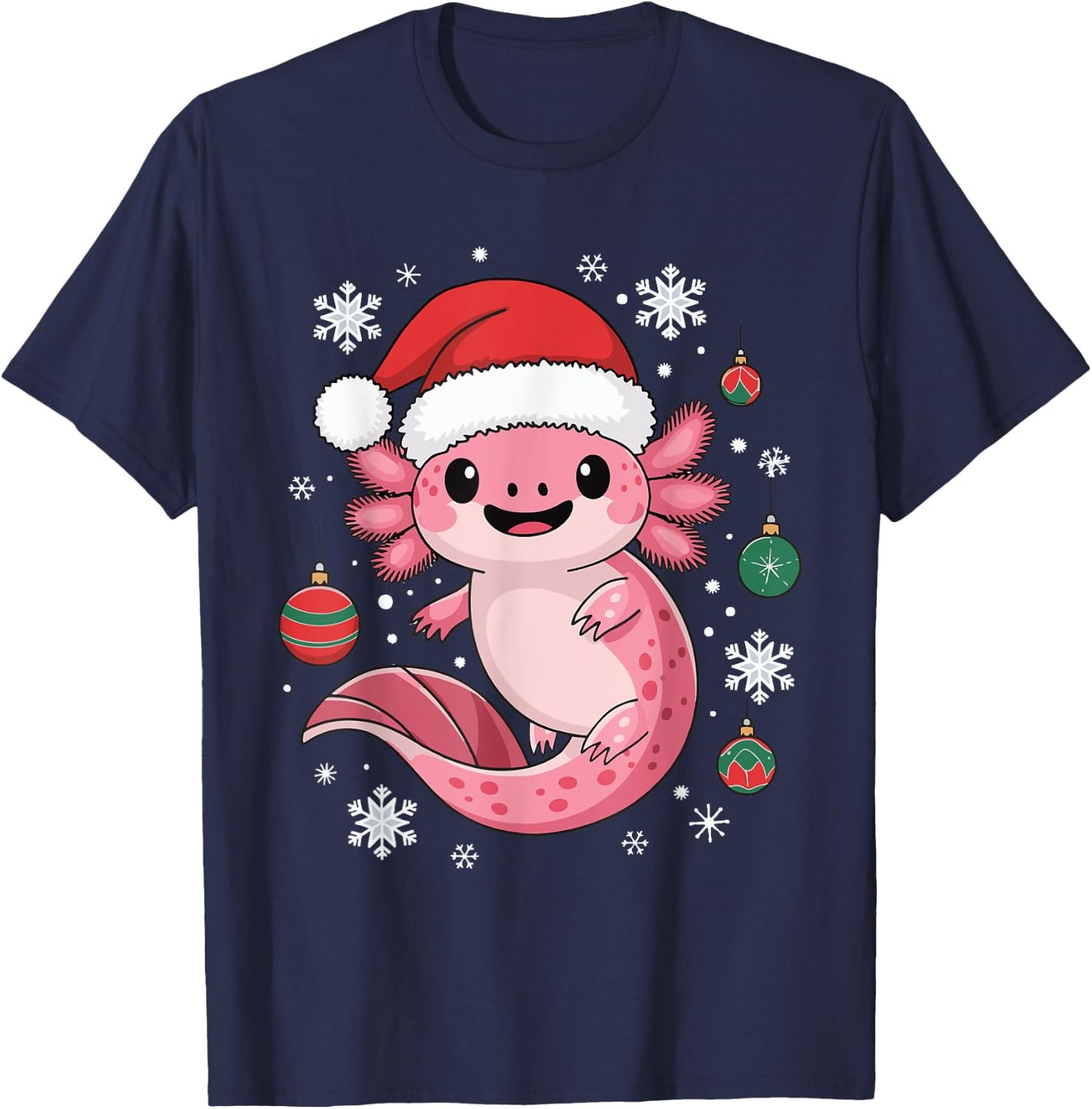 Axolotl Christmas T-Shirt - T-Shirt | Navy