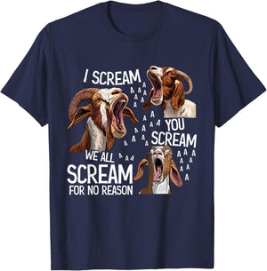 Boer Goat Accessories & Boer Goat Clothing Boer Goat Black -Kids -Adults Classic Fit Short Sleeve Pull On Letter Print Animal-Themed Design T-Shirt - T-Shirt | Navy