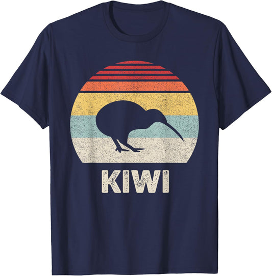 Retro Kiwi Bird Shirt Animal Lover Gift Funny Vintage T-Shirt - T-Shirt | Navy