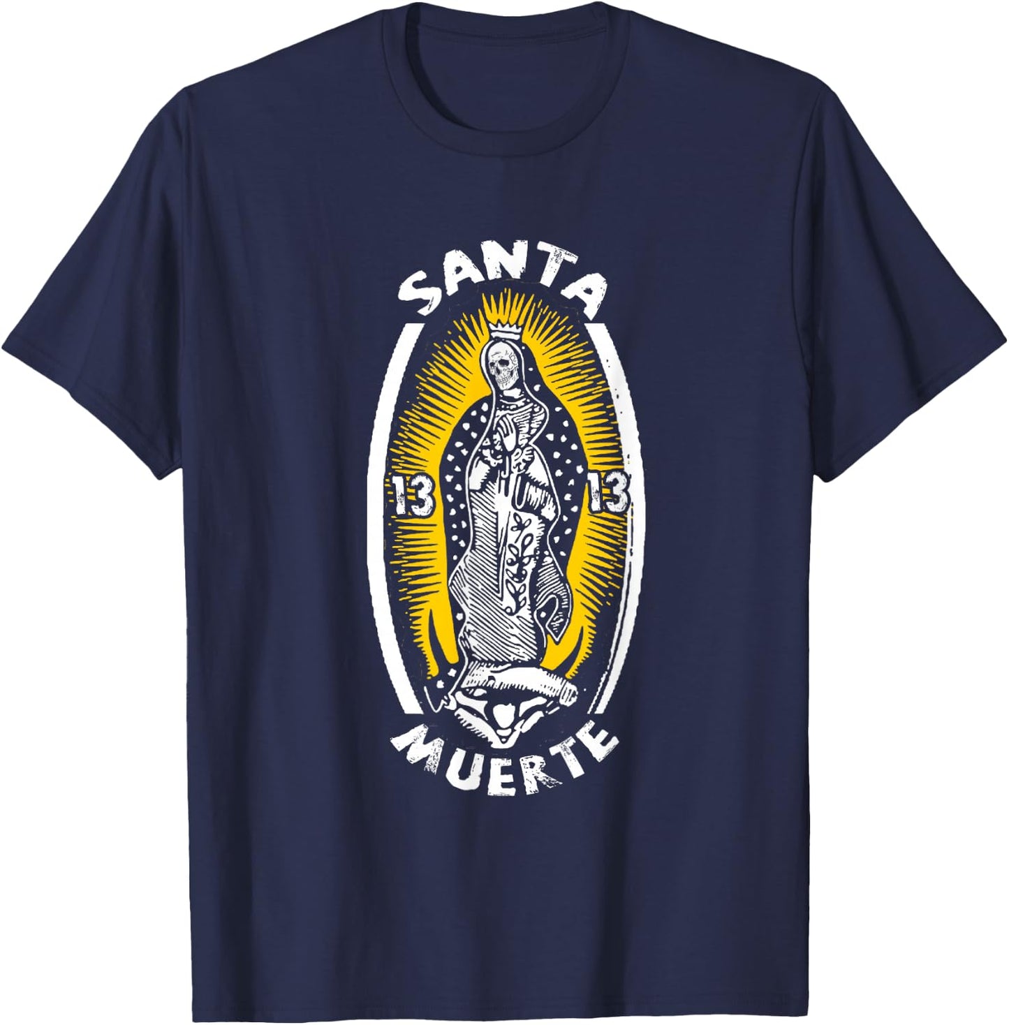 Mexiko Santa Muerte | Skelett Frau | Mexikanisch T-Shirt - T-Shirt | Navy