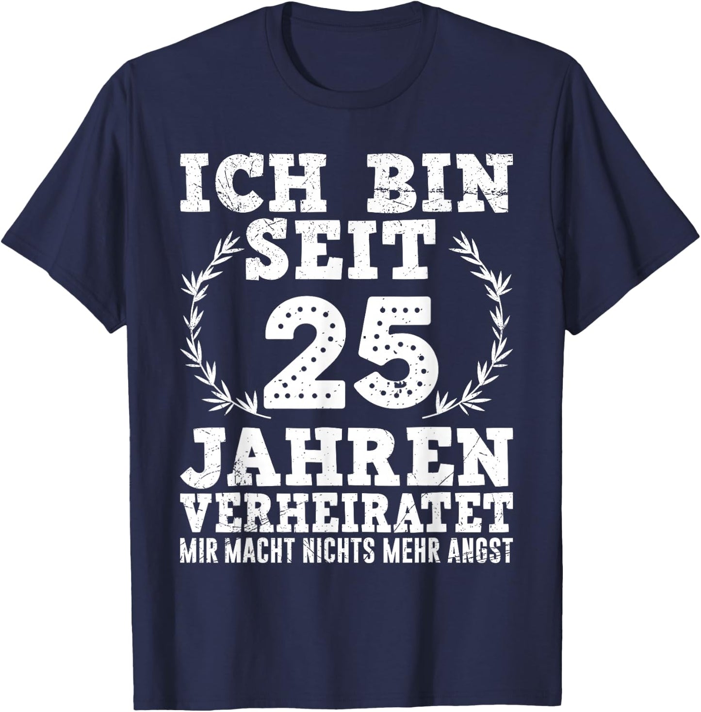 25 Jahre verheiratet Silberhochzeit T-Shirt - T-Shirt | Navy