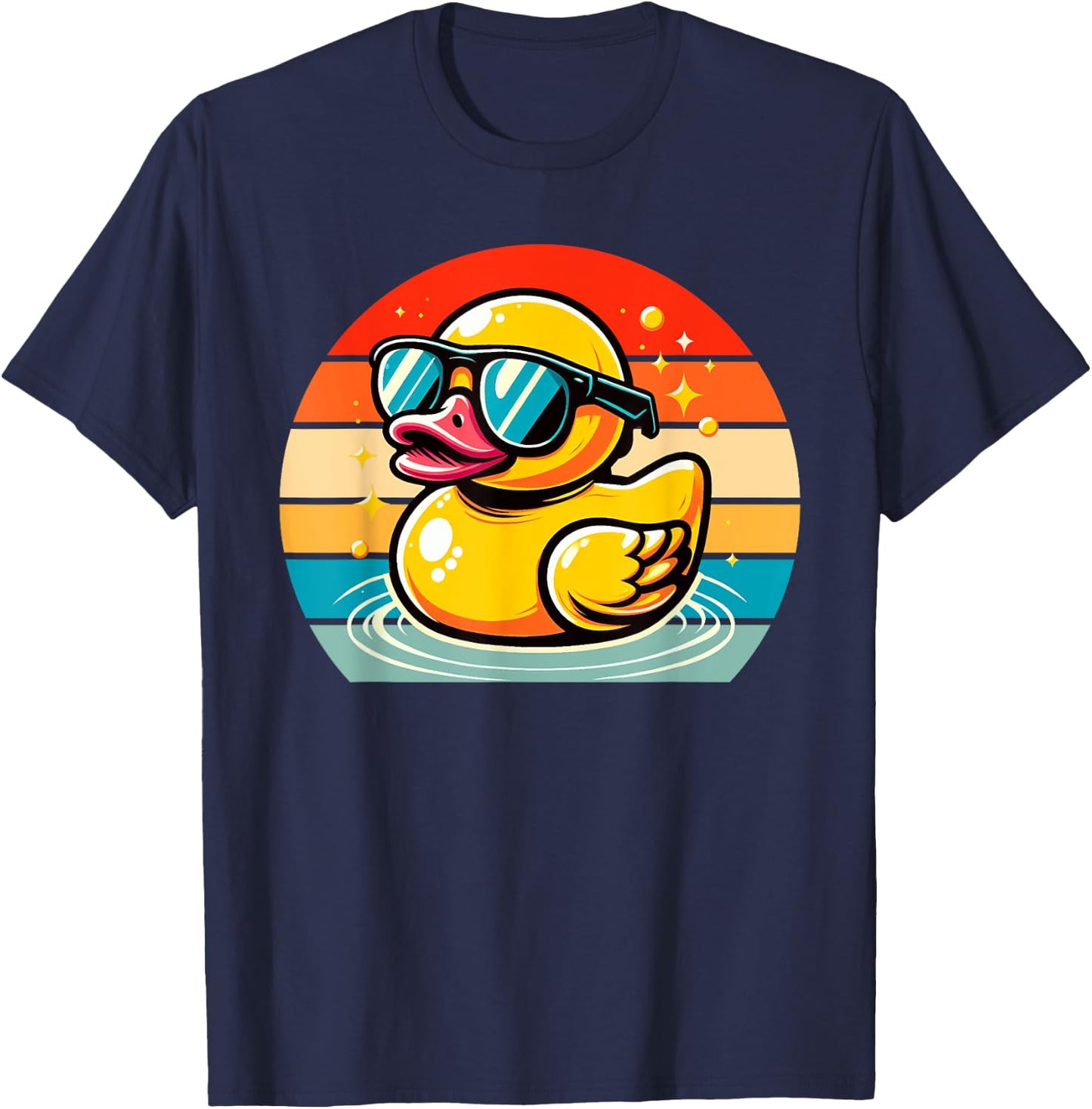 Vintage Duck Gifts Cool Rubber Duck With Sunglasses Duck T-Shirt - T-Shirt | Navy