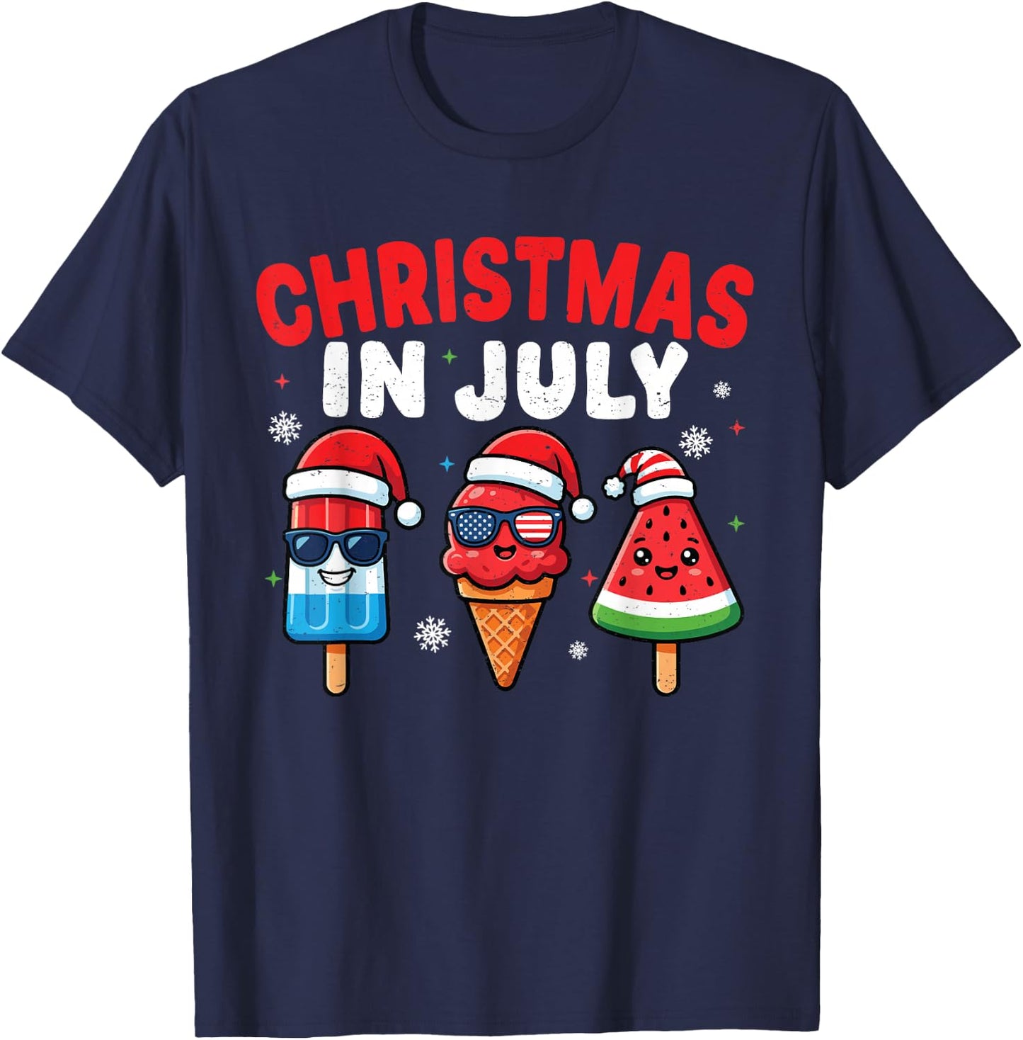 Popsicles Ice Cream Christmas in July Women Toddler Boy Kids T-Shirt - T-Shirt | Navy