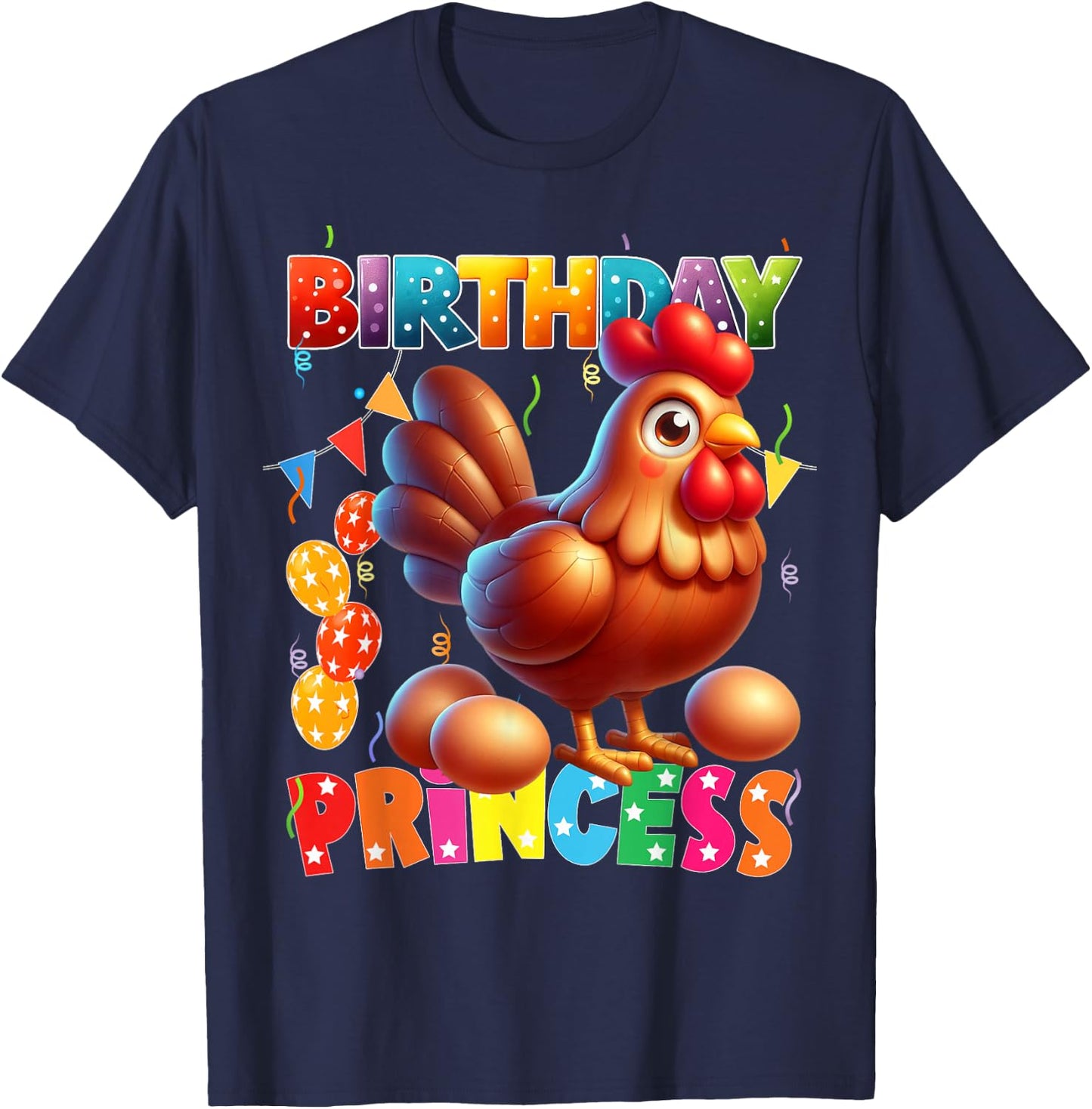 Its My Birthday chicken Birthday Princess Girl chicken T-Shirt - T-Shirt | Navy