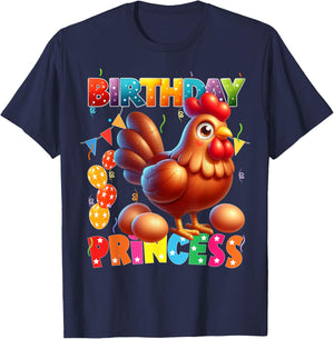 Its My Birthday chicken Birthday Princess Girl chicken T-Shirt - T-Shirt | Navy