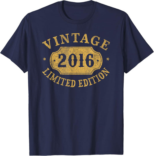 10ème Anniversaire Fils Garçon 10 Ans Fille Vintage Année De Naissance 2016 T-Shirt - T-Shirt | Navy