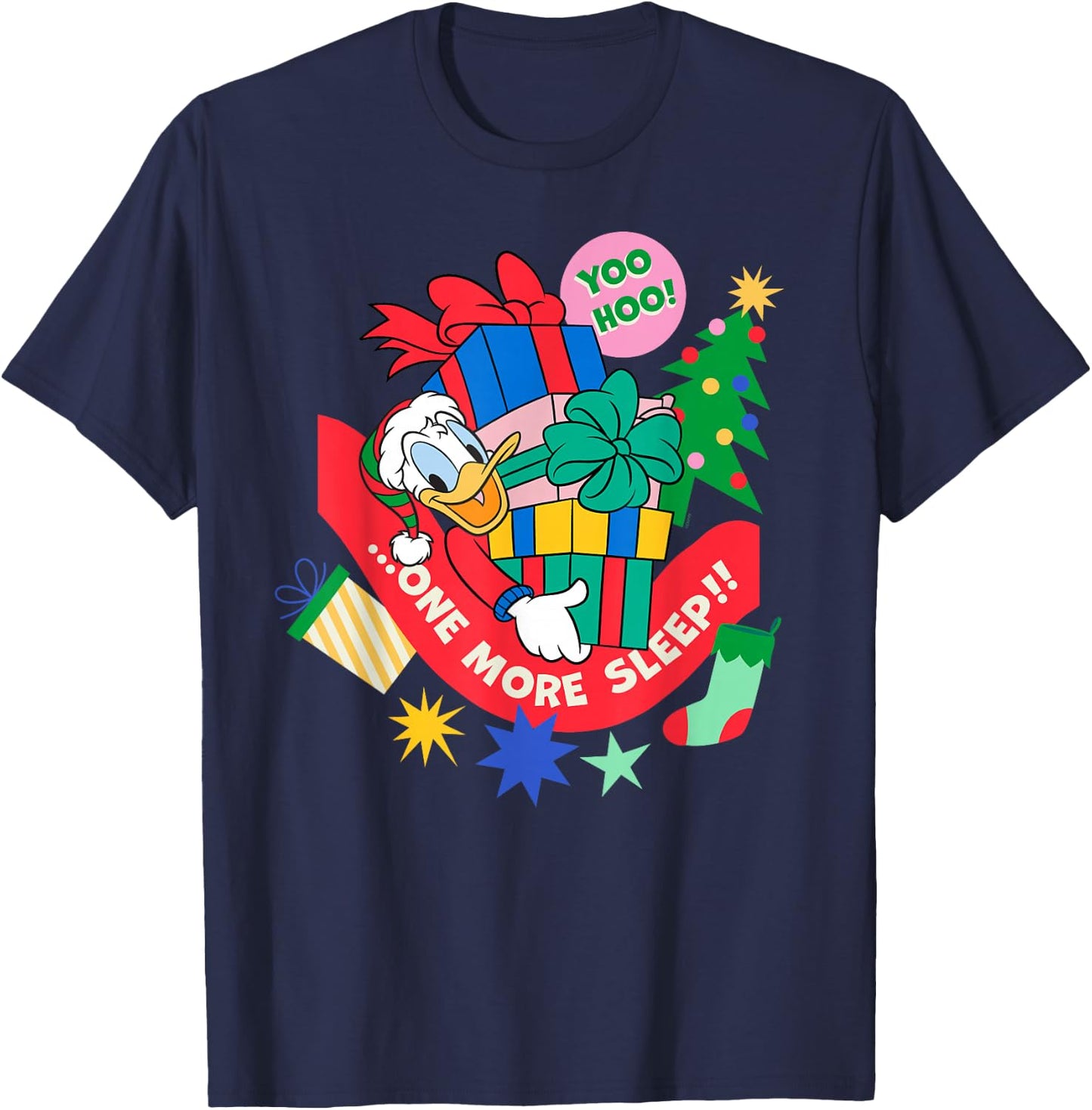 Disney Donald Duck Christmas Holiday One More Sleep T-Shirt - T-Shirt | Navy