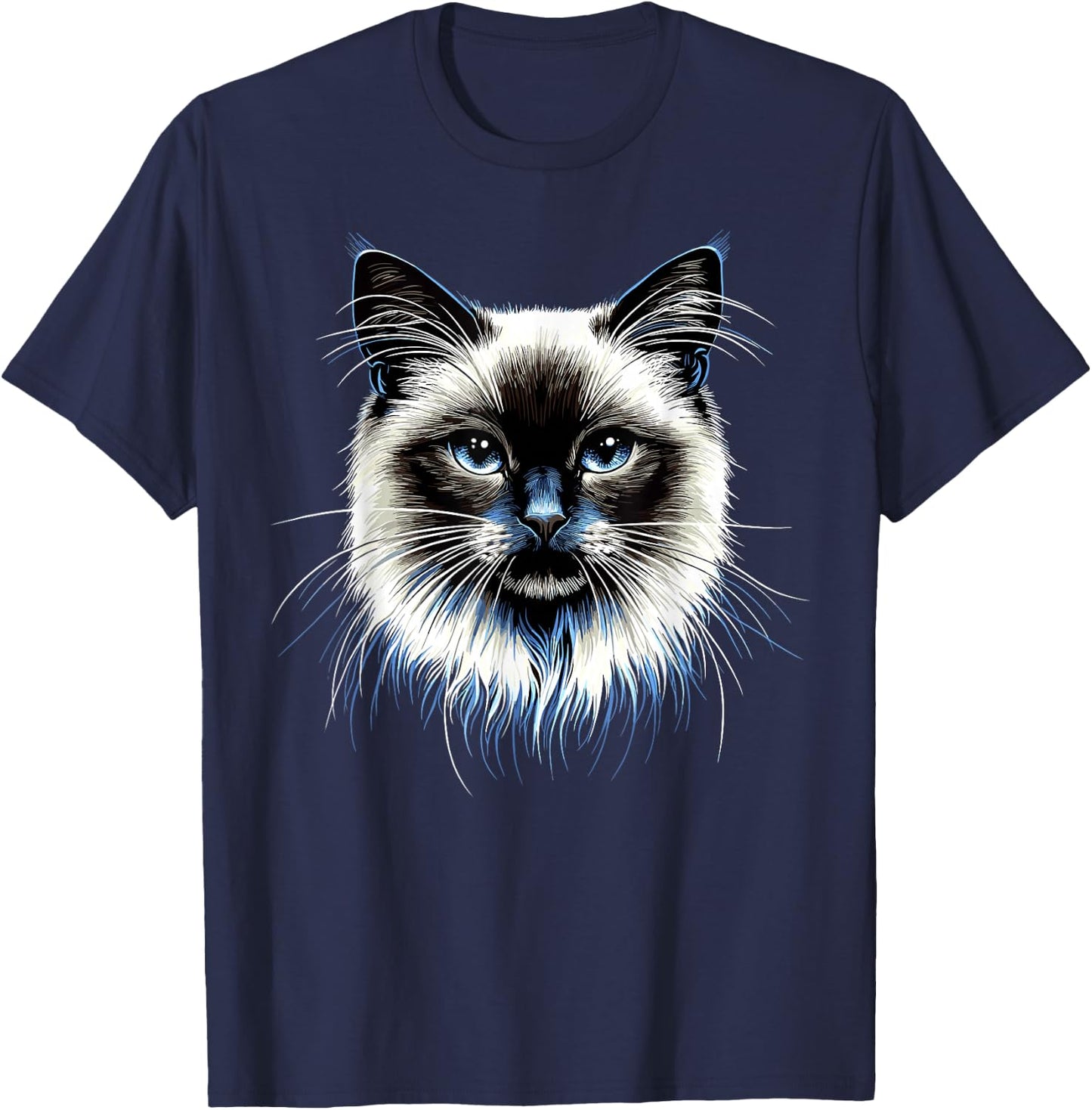 Burma Sacred Cat Burmese Cat Sweet Burma Cats , Black, S T-Shirt - T-Shirt | Navy