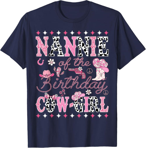 Nannie Of The Birthday Cow Girl Pink Rodeo Nannie