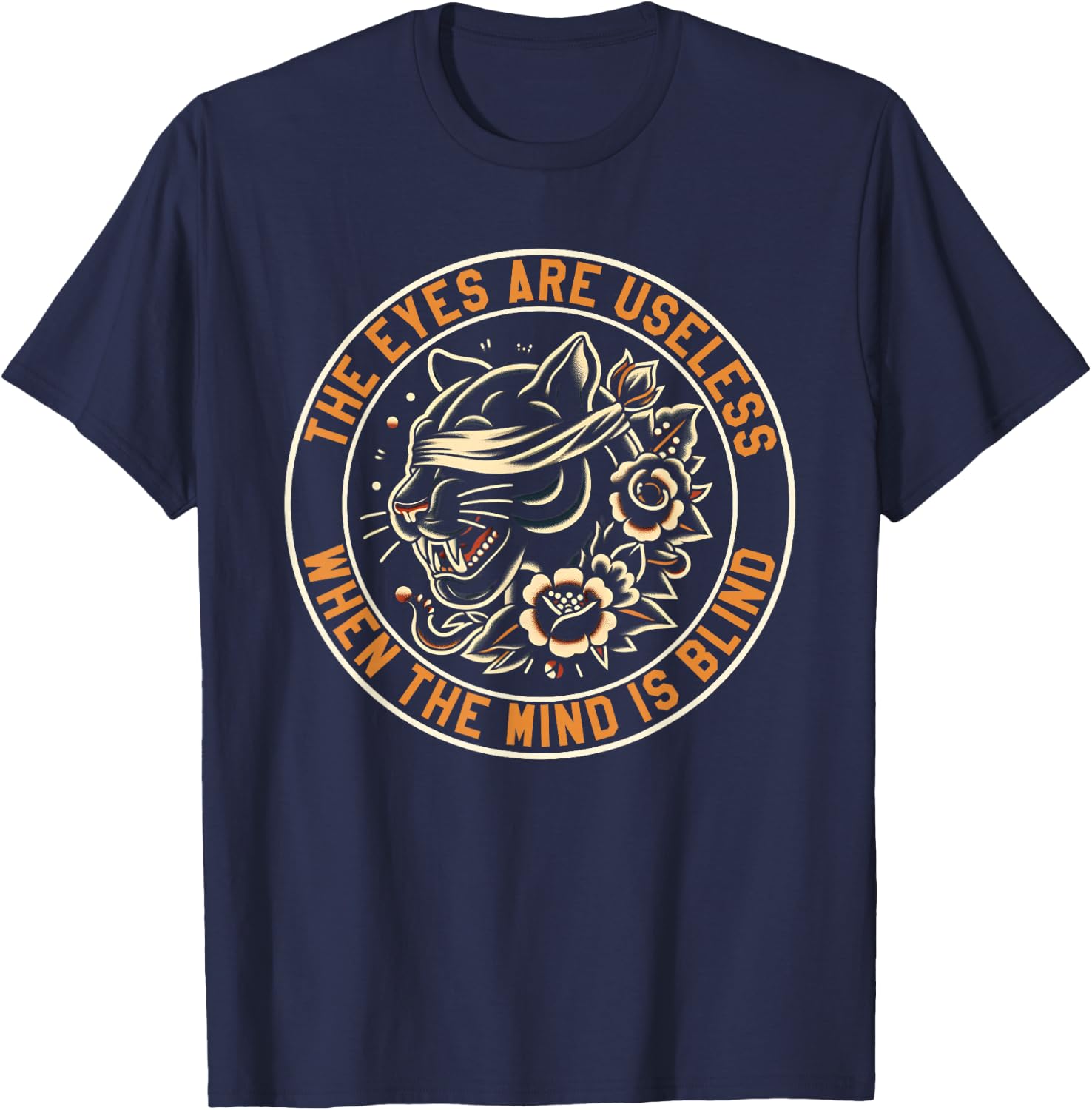 The Eyes Are Useless Panther Traditional Tattoo Artist T-Shirt - T-Shirt | Navy