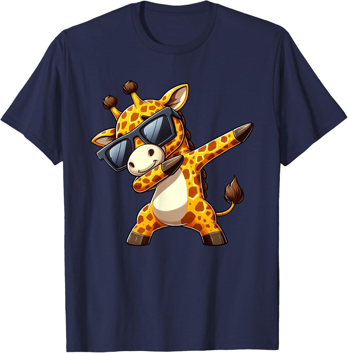 Cool Giraffe Dabbing T-Shirt - T-Shirt | Navy
