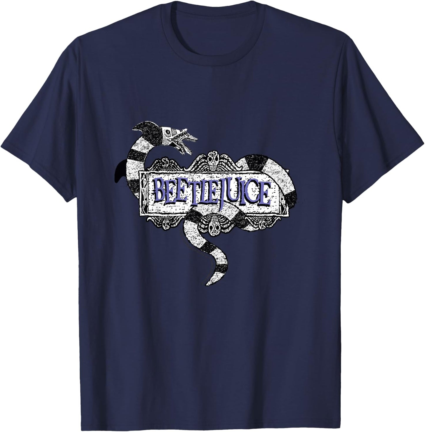 Kids Beetlejuice Sandworm Text Logo Kids T-Shirt - T-Shirt | Navy